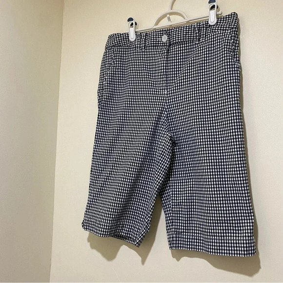 Womens Talbots Brand Bermuda Length Black and White Gingham Print Shorts Size 10 - Picture 2 of 14